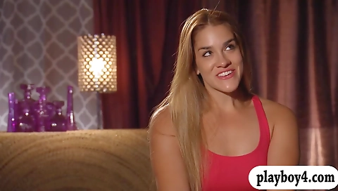 Hot blonde gets naughty with her dildo