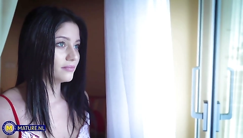 Hawt babe takes a huge cock in her ass