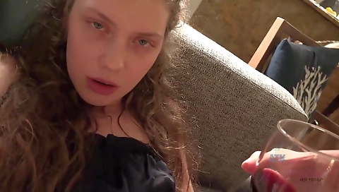 Big titted girl, and cum on maskurbate