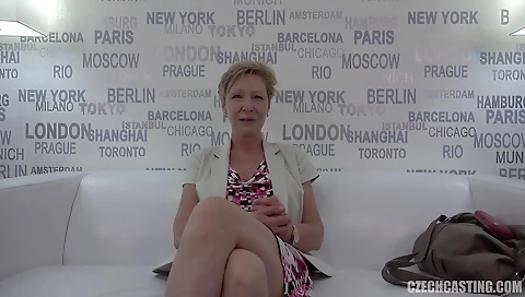 Hot blonde milf gets her tight pussy fucked