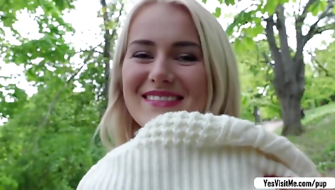 Sexy blonde fucked on the beach