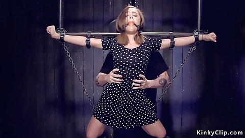 Slutty young chick fucks in her pussy