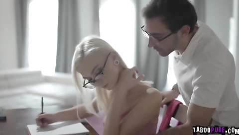 Sexy blonde gets her tight pussy fucked hard