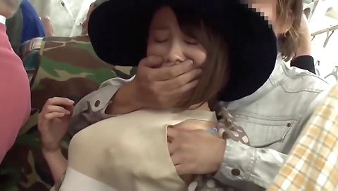 Mature asian milf gets fucked by a toy