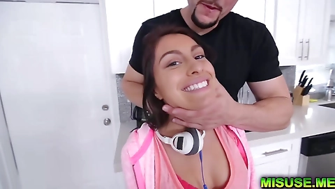 Sexy ebony babe with a dildo fuck in the bathtub