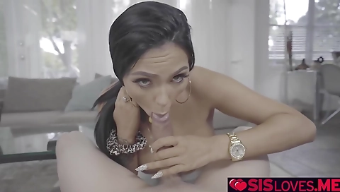 Sexy young chick masturbates with a stripper